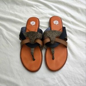 New Yellow Box Calf Hair Leather Sandals